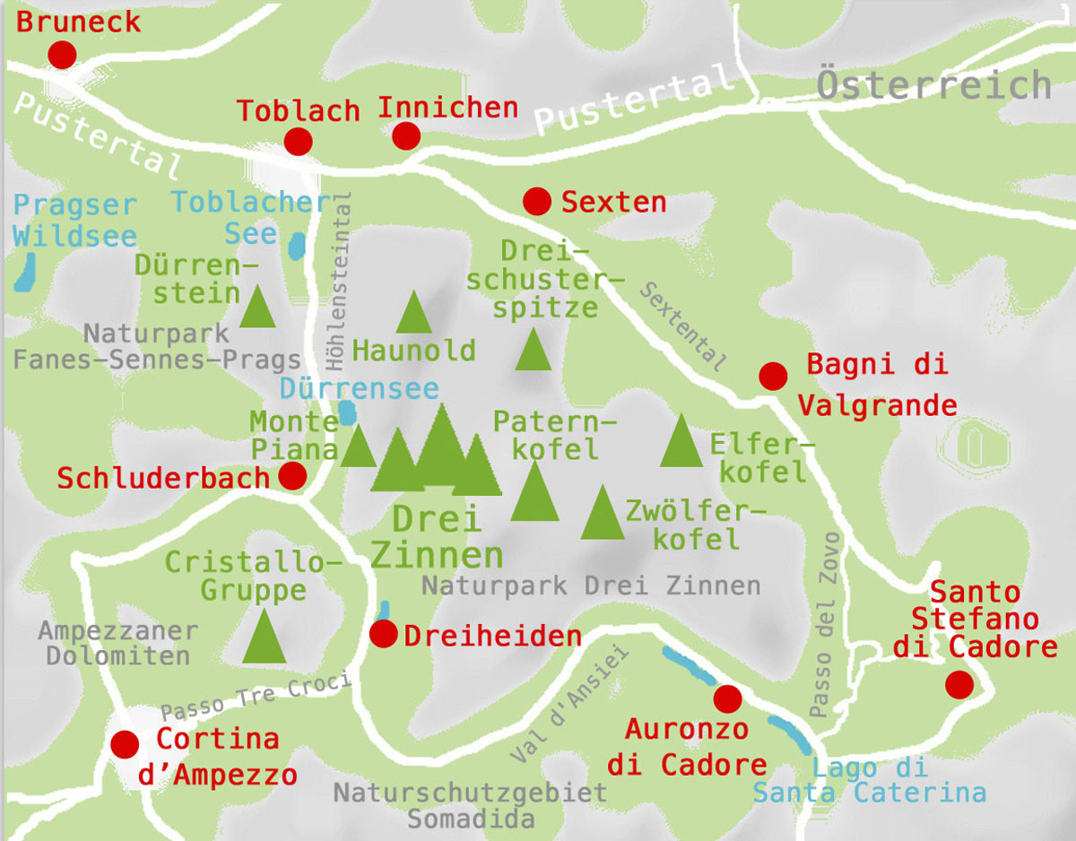 Karte-Drei-Zinnen Karte-Drei-Zinnen