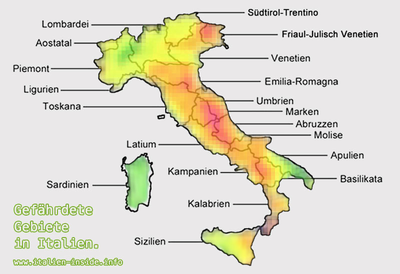 Erdbebengefährdete-Gebiete-Karte