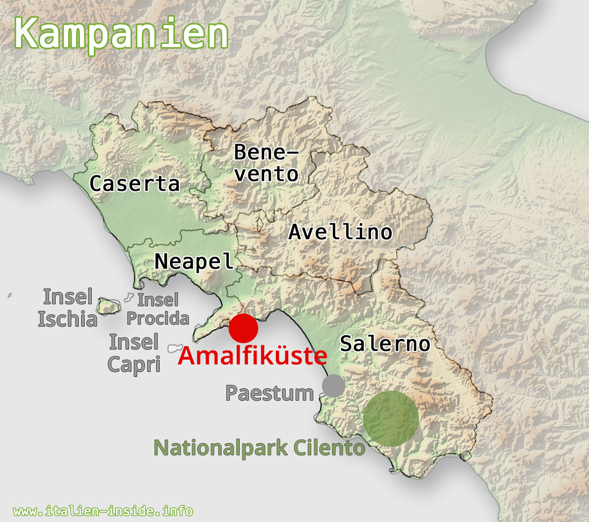 Amalfiküste-Karte Amalfiküste-Karte