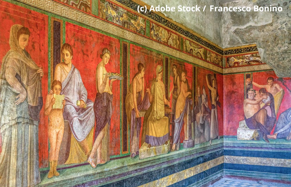 Villa-dei-Misteri-Pompeji Fresken-Villa-dei-Misteri-Innenraum-Pompeii