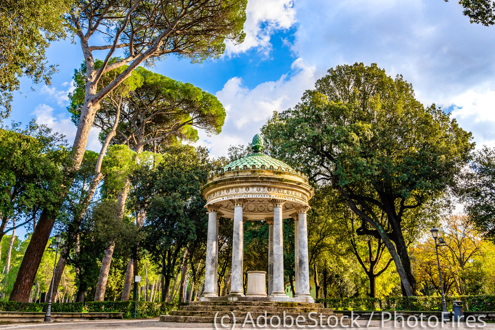 Rom-Villa-Borghese-Pavillon Rom-Pavillon-im-Garten-der-Villa-Borghese