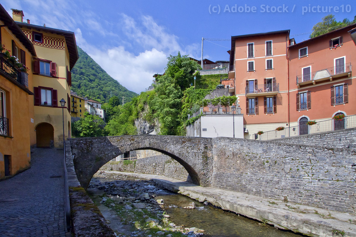 Fluss-Telo-in-Argegno Argegno-Flussmündung-Telo