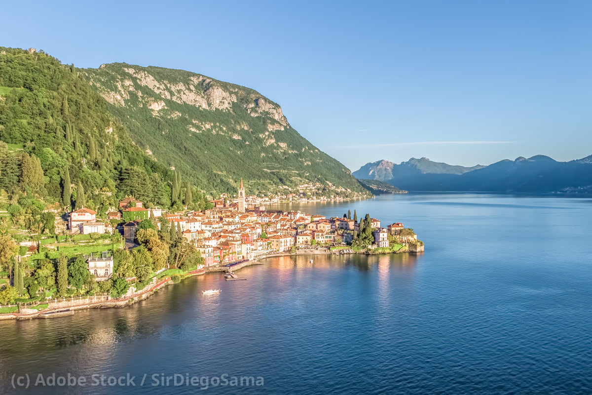 Lierna-Landschaft Berge-hinter-Lierna