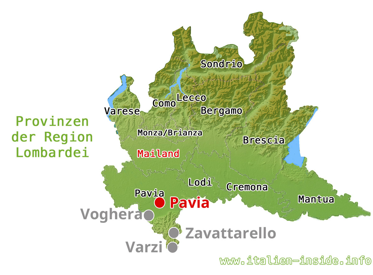 Pavia-Karte Pavia-Karte
