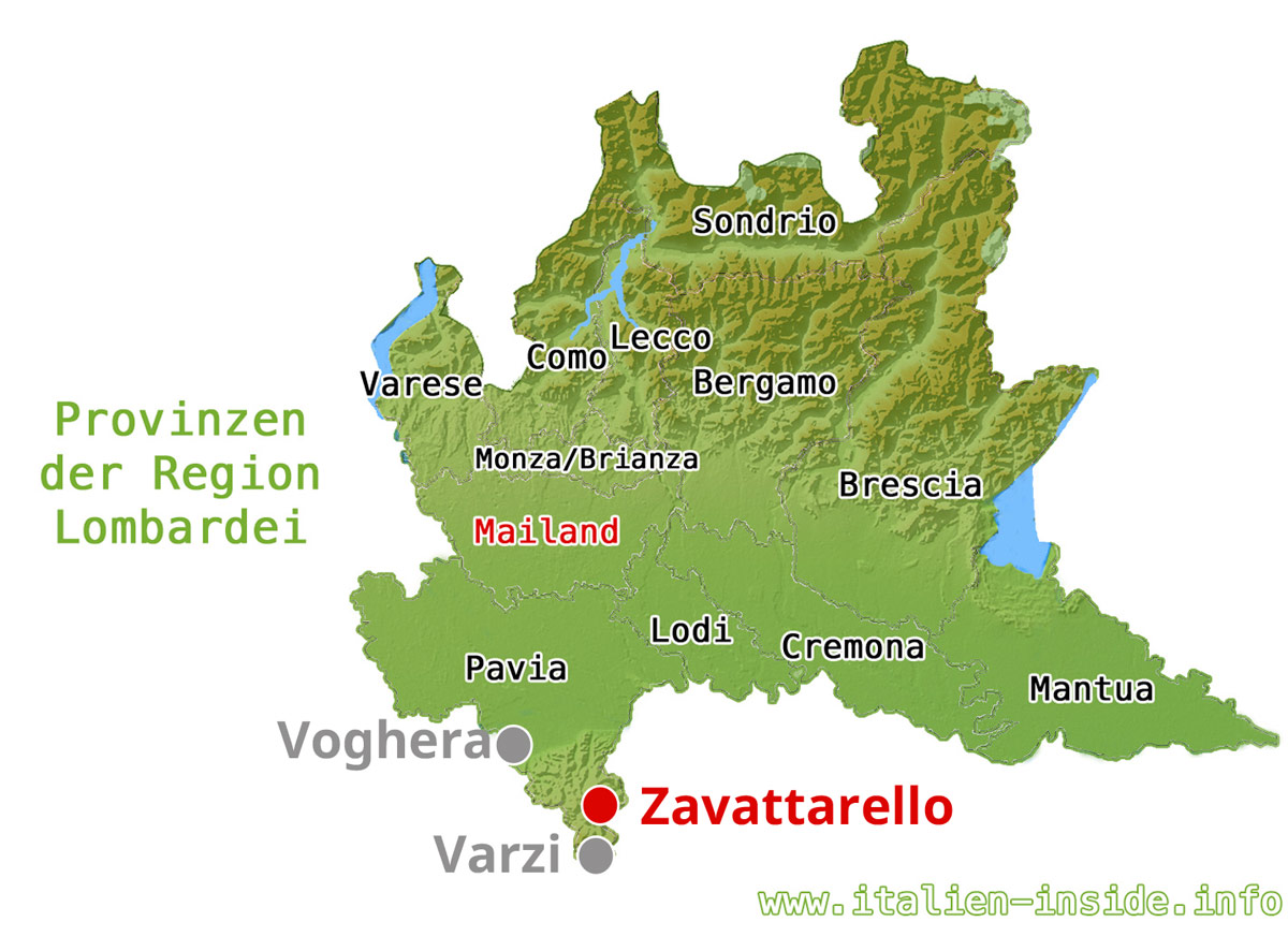 Zavattarello-Karte Zavattarello-Karte