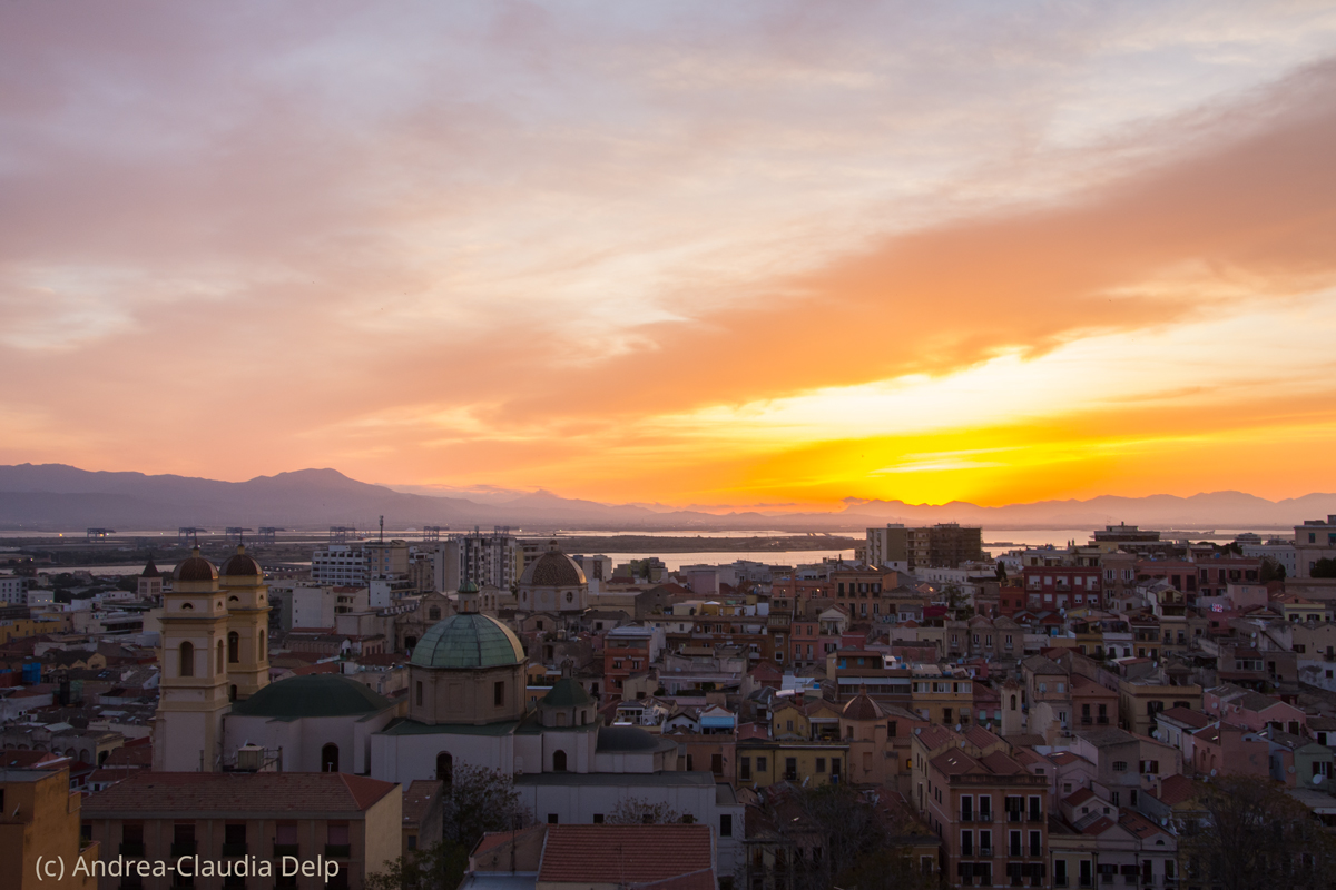 Cagliari-Ausblick-Sonnenuntergang
