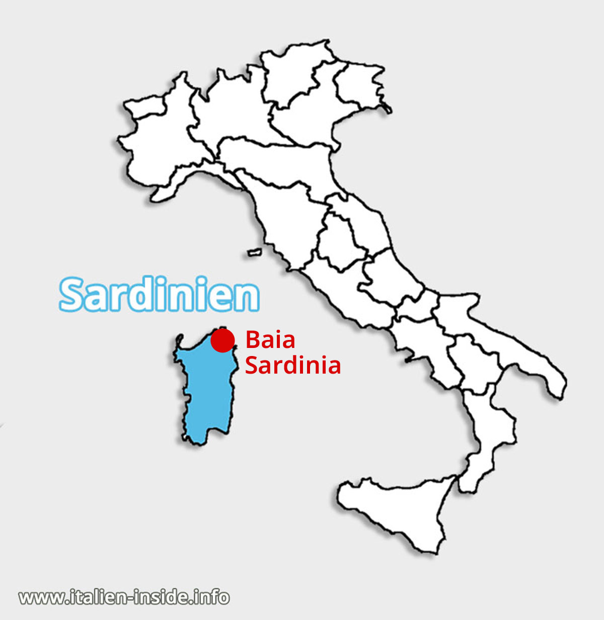 Wo-liegt-Baia-Sardinia Lagekarte-Baia-Sardinia-Sardinien