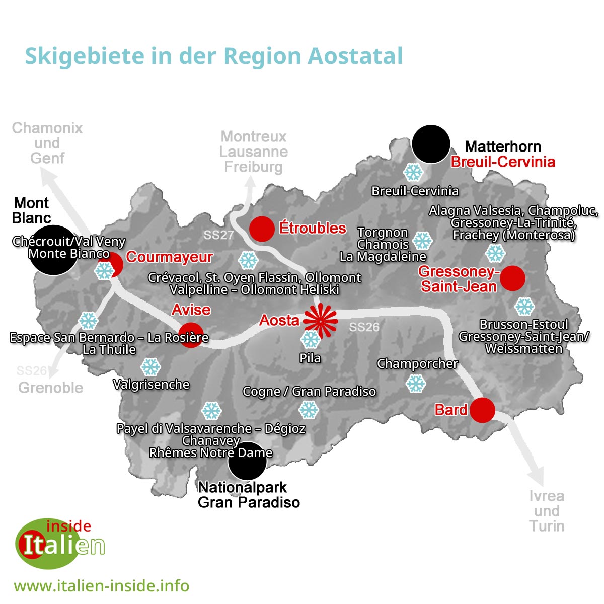 Skigebiete-Aostatal-Karte