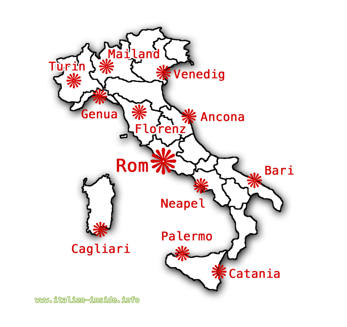 Karte-Italien-Städte