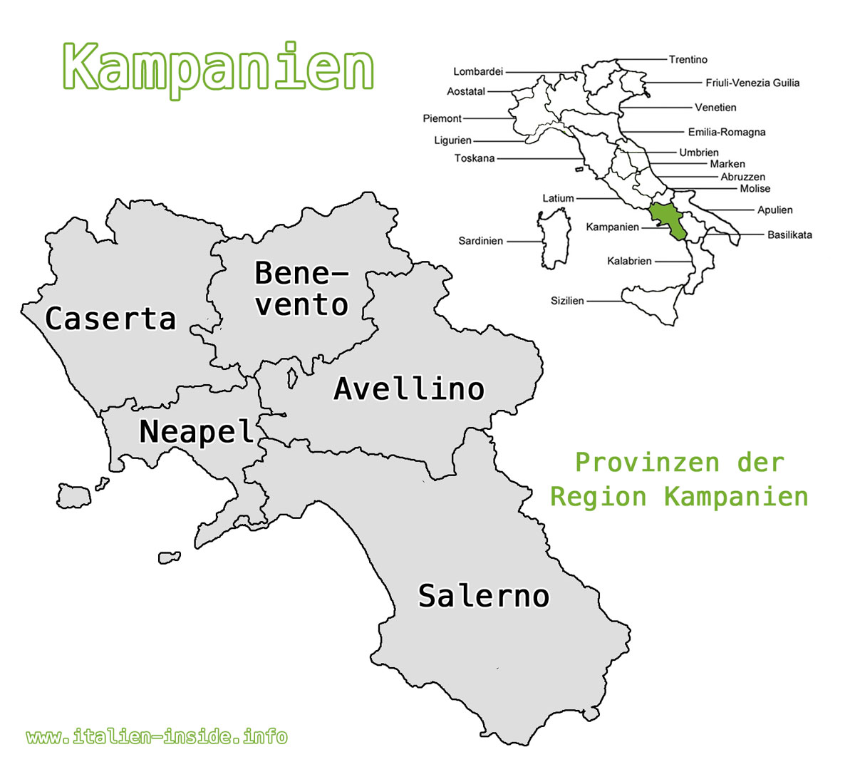 Karte-Kampanien-Provinzen Karte-Kampanien-Provinzen