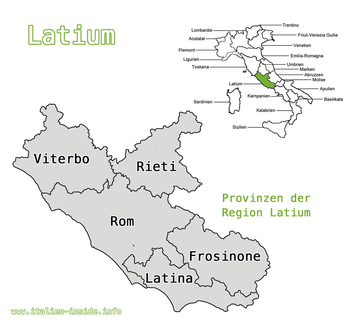 Karte Latium | www.italien-inside.info