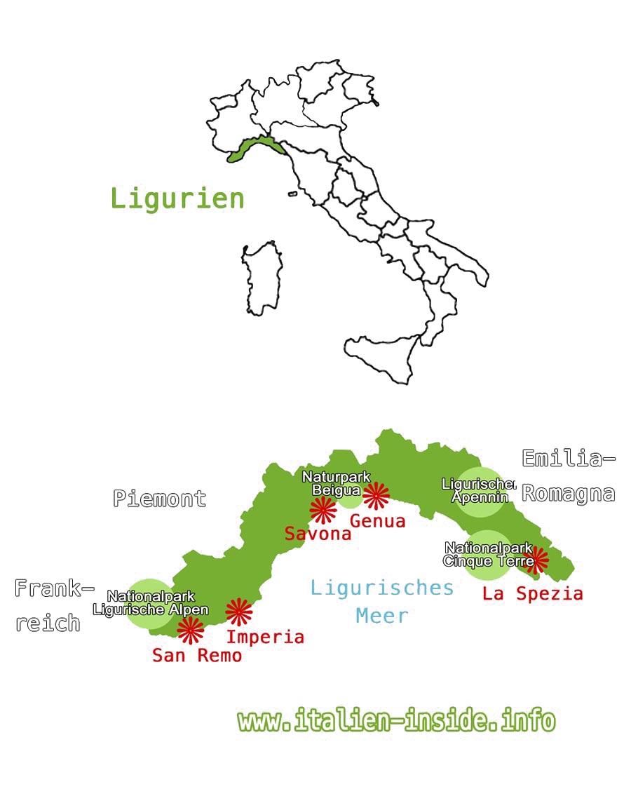 Karte Ligurien | Www.italien-inside.info