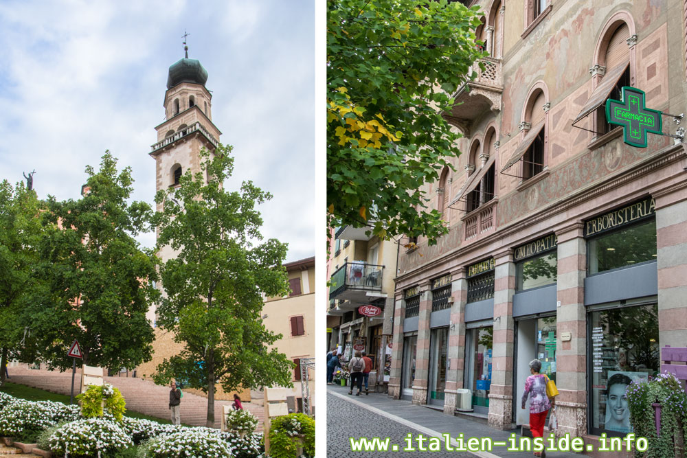 Levico-Terme-Zentrum Levico-Terme-Kirche-Bemaltes-Haus