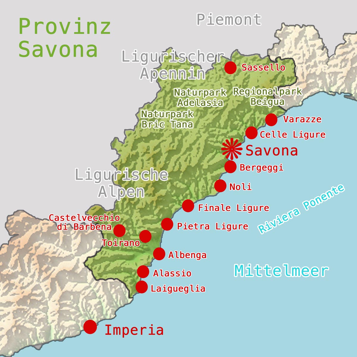 Karte-Provinz-Savona