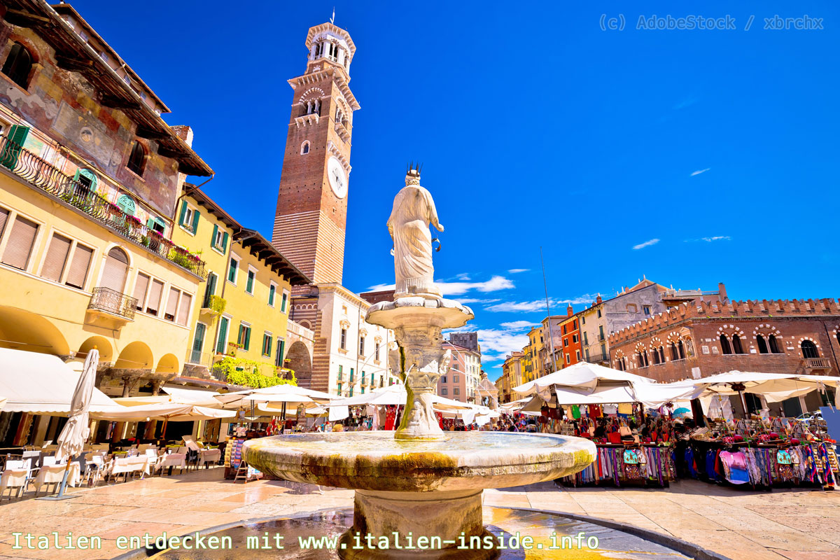 Piazza-delle-Erbe-Verona-Markt Piazza-delle-Erbe-Verona-Markt