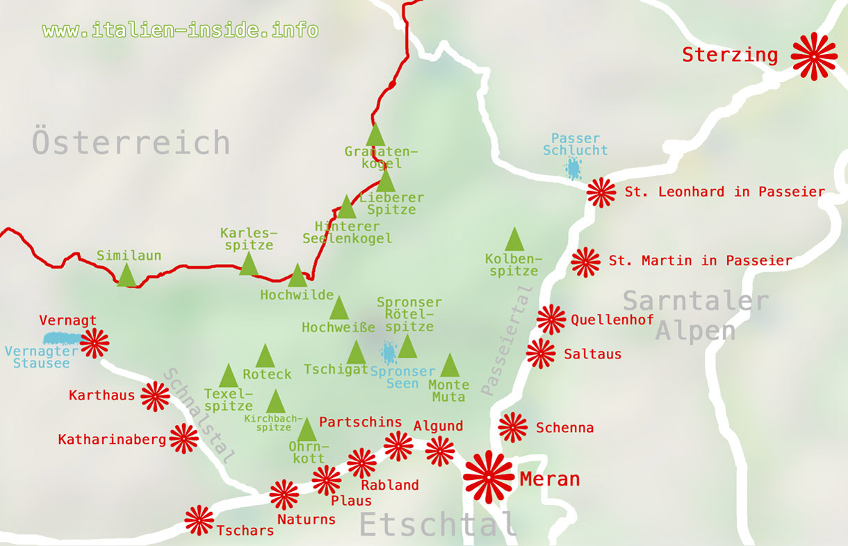 Naturpark-Texelgruppe-Partschins-Karte